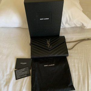 Authentic Saint Laurent Monogram Envelope Mate